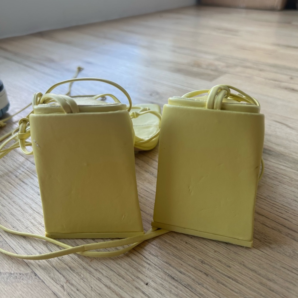 NAKD Lace Up Heels Yellow - Picture 3 of 7